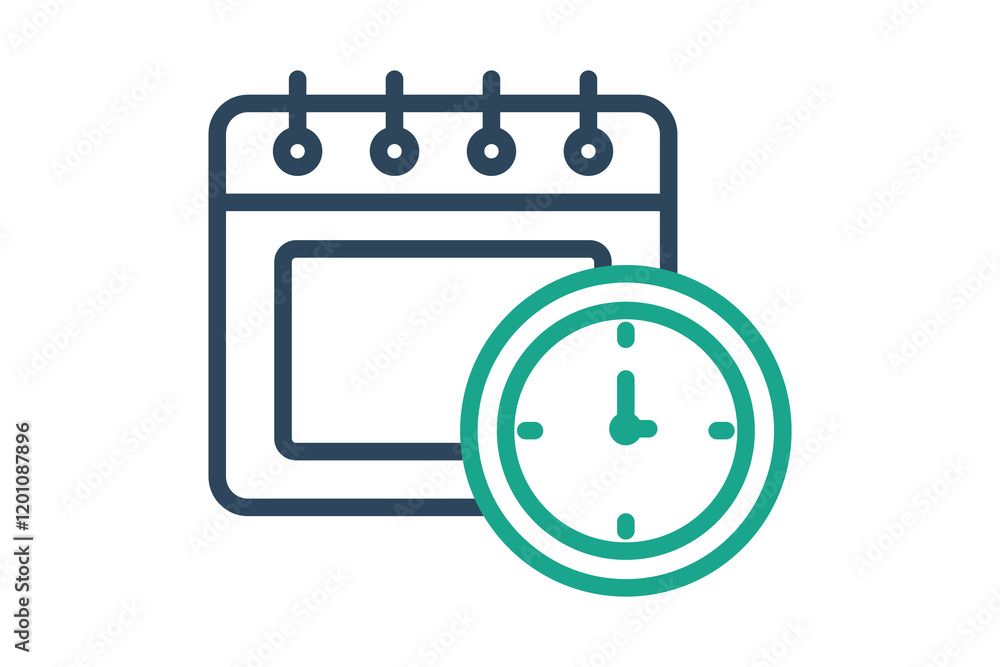 Poster schedule icon. line icon style. icon related to time and date. time elements vector illustration