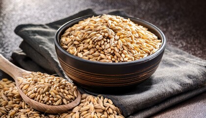 Fresh healthy barley grains in bowl