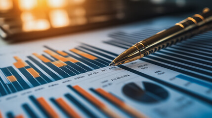 Abstract business Financial charts show a significant increase in profits in the stock market.This is driven by higher interest rates and continued growth. In the innovation world network of financial