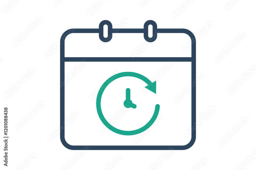 Poster deadline icon. line icon style. calendar with arrow. icon related to time and date. time elements ve