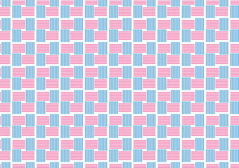 Basket wear pattern. Abstract pink and blue geometric background texture.