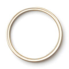 Antique gold circle picture frame, vintage antique golden frame mock up isolated on white background.