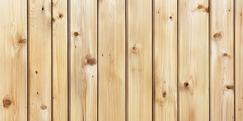 Light beige wooden wall surface with vertical planks showcasing natural knots and grain patterns, suitable for rustic backgrounds and designs.