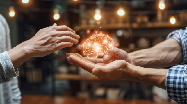 Abstract representation of the human brain highlighting neural connections and active consciousness