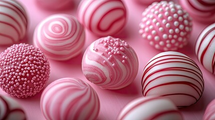 Pink and white chocolate truffles assorted designs