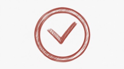 Hand-drawn checkmark in a circle.