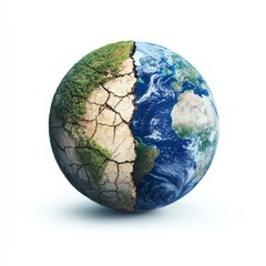 Climate change impact on earth global environment conceptual art nature aerial view sustainability awareness