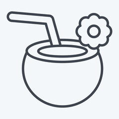 Icon Coconut. related to Summer symbol. line style. design editable
