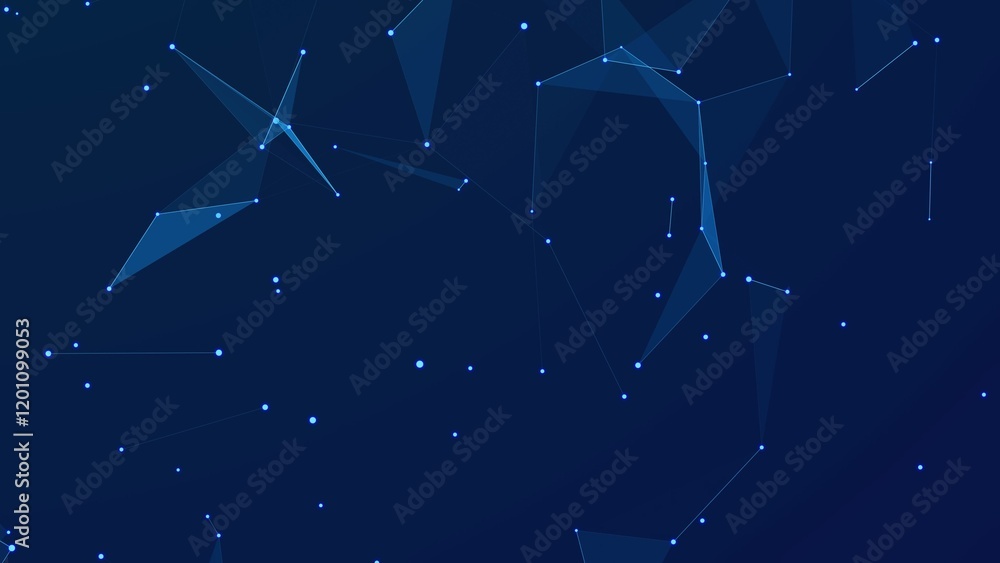 Poster polygonal background with dots and lines. network connection structure. science and technology. 3d