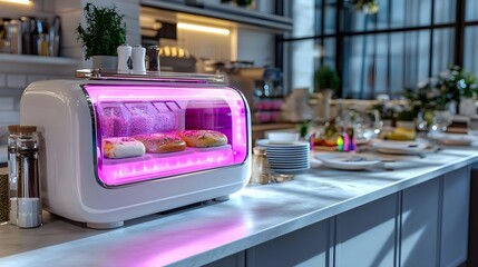 modern bakery display case with led lights - modern minimalism