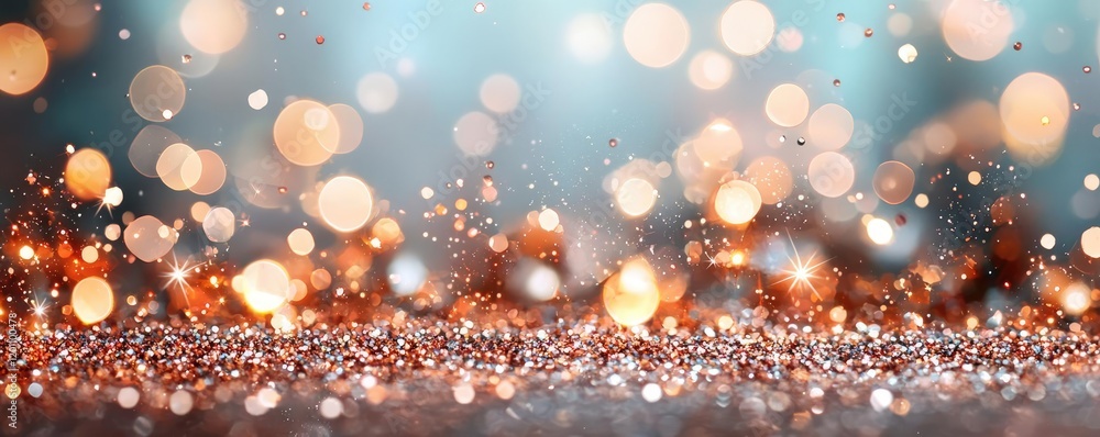 Poster glitter watercolor idea. stunning abstract background featuring shimmering bokeh lights in various c
