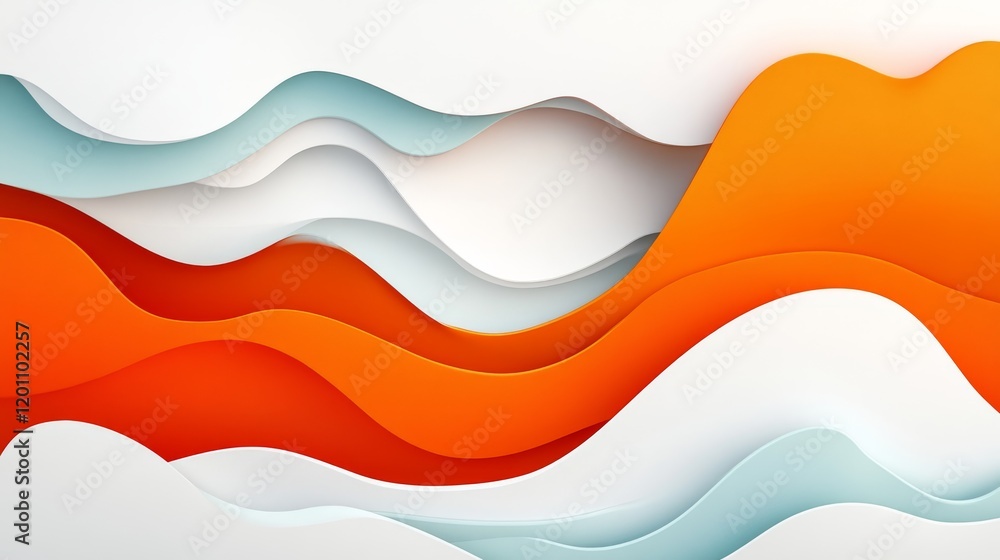 Poster dynamic flowing 3d waves abstract background, a modern and visually interesting design