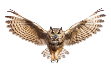 Obraz premium owl flying isolated on white.