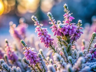 Frozen Heather Flowers on a Winter Moorland - Stunning Nature Photography