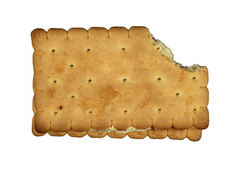 bite of butter biscuit isolated element