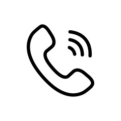 Phone call icon. Ringing phone symbol. Editable stroke
