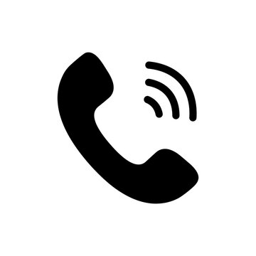 recommend clip art: Ringing phone icon. Black and white call symbol. Contact icon