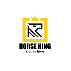 Luxury horse king typhography logo.