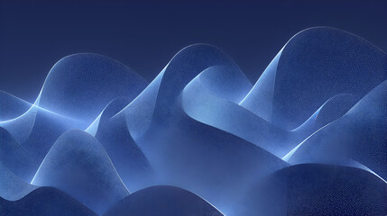 Abstract Blue Wave Pattern Digital Art