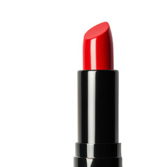 Bright red lipstick tube isolate on transparent background, PNG file
