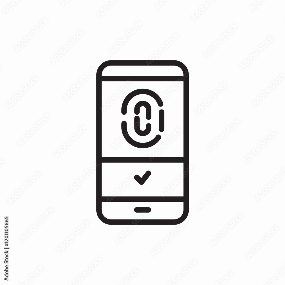 Poster fingerprint security access scan icon vector sign