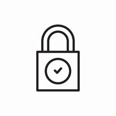 Lock security check protection icon vector sign