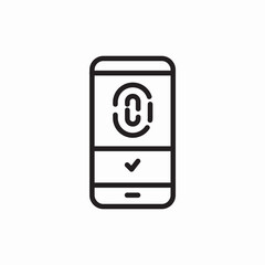 Fingerprint security access scan icon vector sign