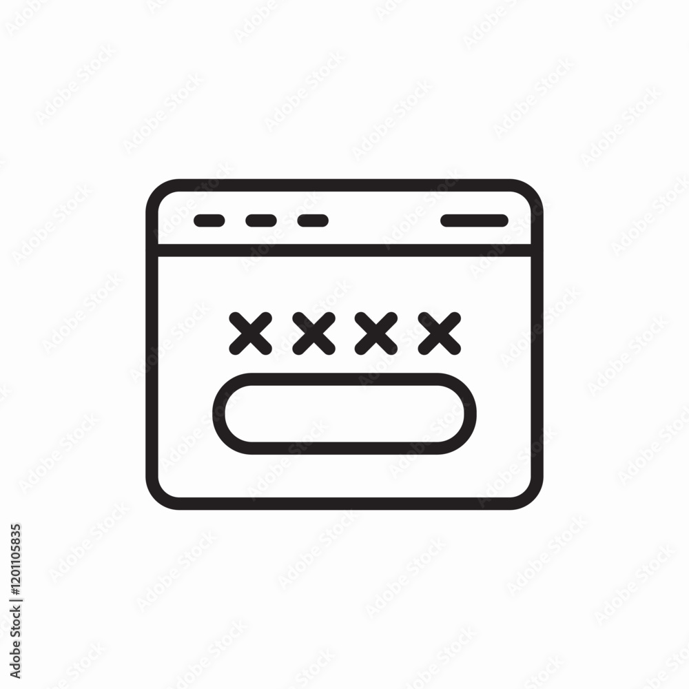 Poster password security access field icon vector sign