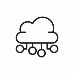 Cloud network connection system icon vector sign