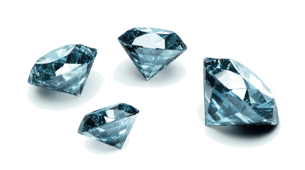 Blue Diamonds on Clear Background Generative AI