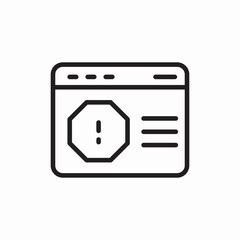 web browser System information window alert icon vector sign
