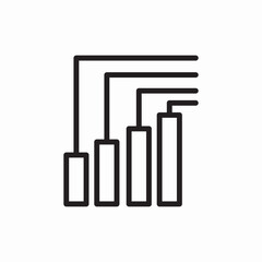 Growth chart business analytics icon vector sign