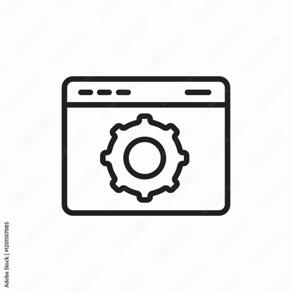 Poster web browser settings gear configuration tools icon vector sign