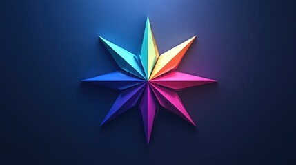 Starburst Icon with Radiating Lines and Gradient Colors - 3D Illustration for Modern Design and Digital Graphics