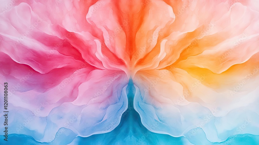 Poster kaleidoscope watercolor concept. a vibrant abstract design with flowing colors, creating a captivati