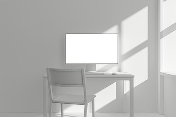 Flawless Visual of Desktop Pc Concept with Chair