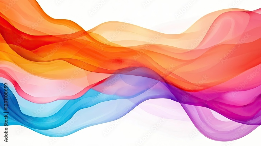 Poster framed watercolor concept. colorful abstract wave pattern with smooth gradients and dynamic shapes.