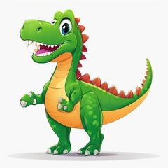 Fototapeta premium 3d illustration cartoon drawing of a dinosaur character, dinosaur character cartoon