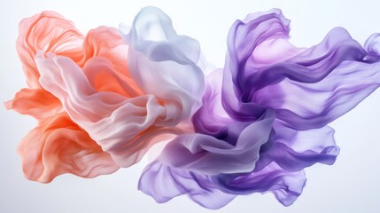 Abstract flowing pastel fabric swirls.
