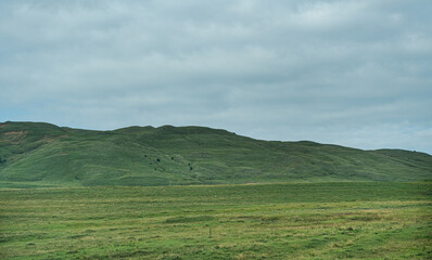 Obraz premium Meadows on the slopes of hill