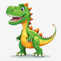   3d illustration cartoon drawing of a dinosaur character,  dinosaur character cartoon