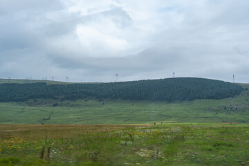 Meadows on the slopes of hill
