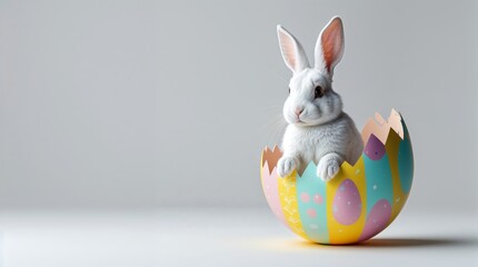 Obraz premium easter day egg with rabbit background