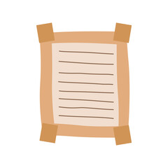 Simple Blank Brown Paper Sticky Note Memo Office Stationery with Tape