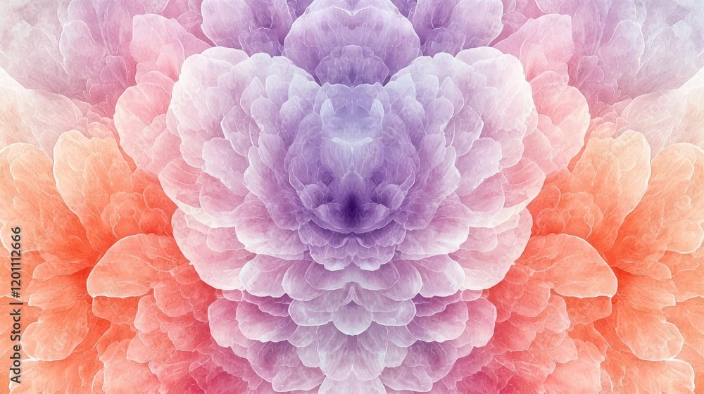 Poster kaleidoscope watercolor concept. vibrant and intricate abstract pattern showcasing soft colors and f