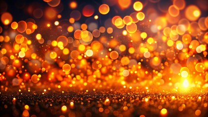 Glowing Orange Bokeh Lights Abstract Background - Festive Holiday Design