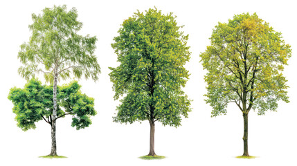 Obraz premium Varied Tree Types With Unique Features Generative AI