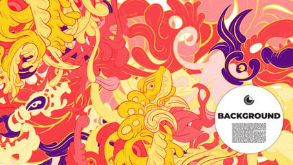 Obraz premium Bright and colorful abstract vector background with unique fractal shapes, perfect for posters, banners, and fabric print projects.