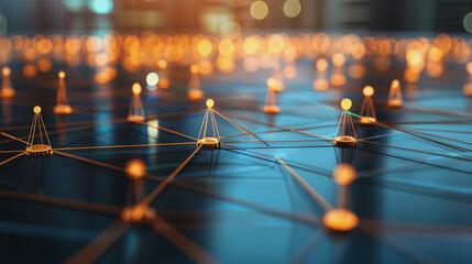 Abstract business Financial charts show a significant increase in profits in the stock market.This is driven by higher interest rates and continued growth. In the innovation world network of financial