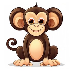 Obraz premium 3d illustration cartoon drawing of a monkey character, monkey character cartoon
